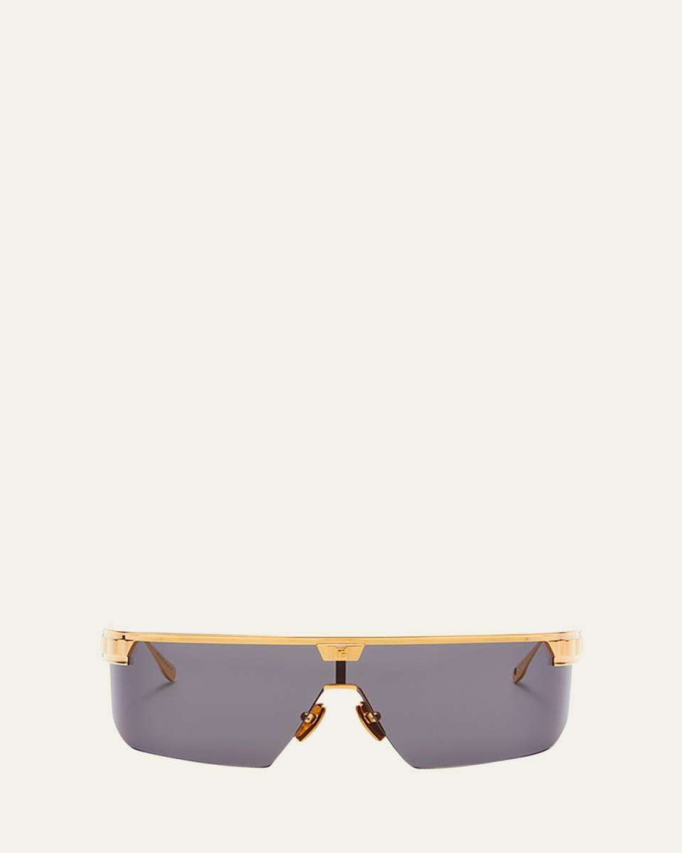 Major Half-Rimmed Titanium Shield Sunglasses